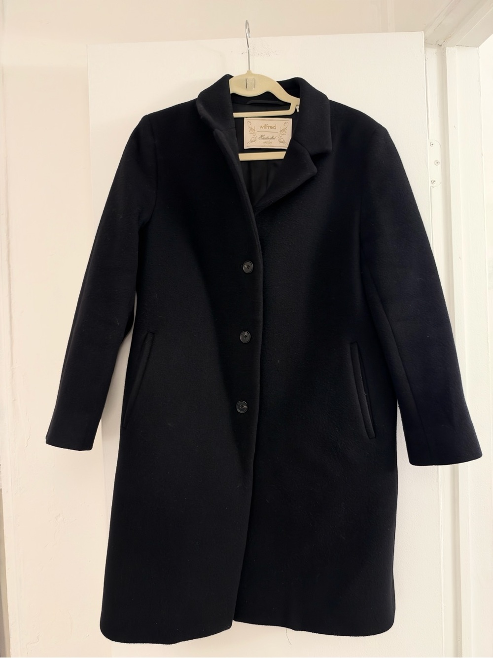 Wilfred Wool Blend Black Women's Wool Coat - Size S